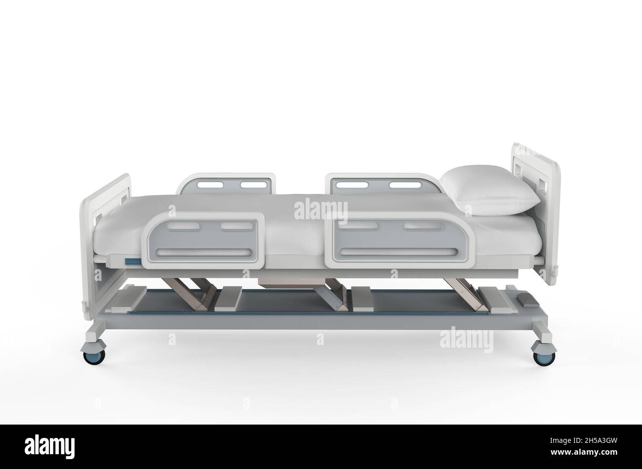 lit d'hôpital électrique en 3d isolé sur fond blanc Banque D'Images