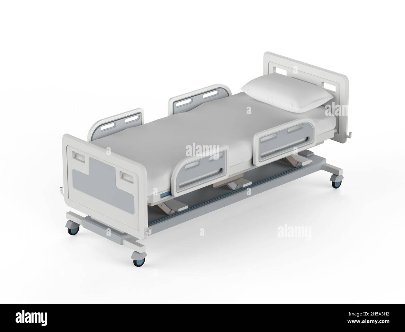 lit d'hôpital électrique en 3d isolé sur fond blanc Banque D'Images