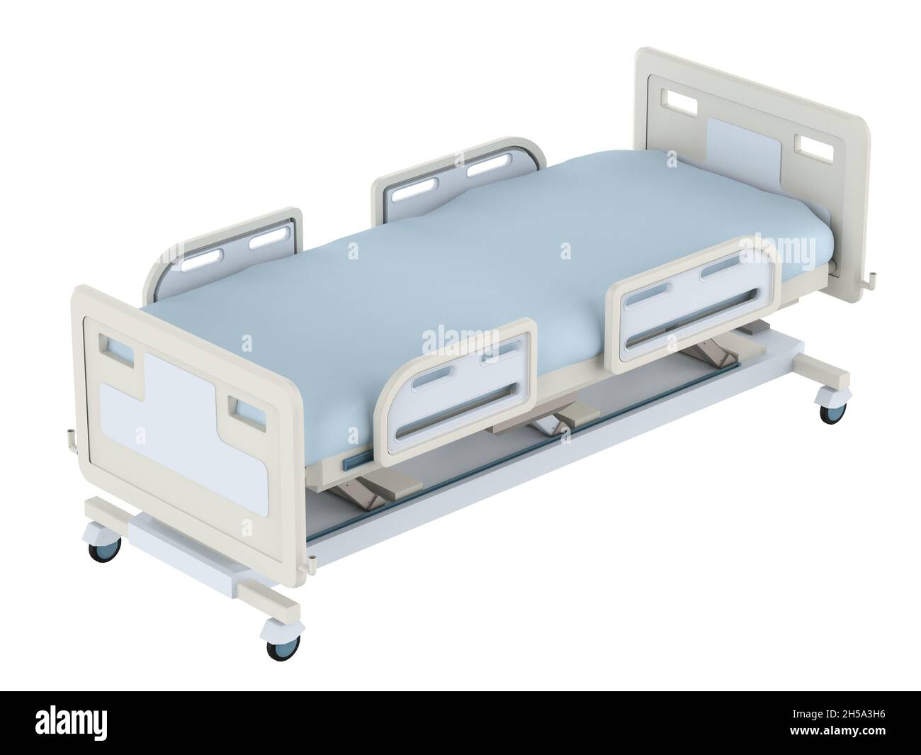 lit d'hôpital électrique en 3d isolé sur fond blanc Banque D'Images