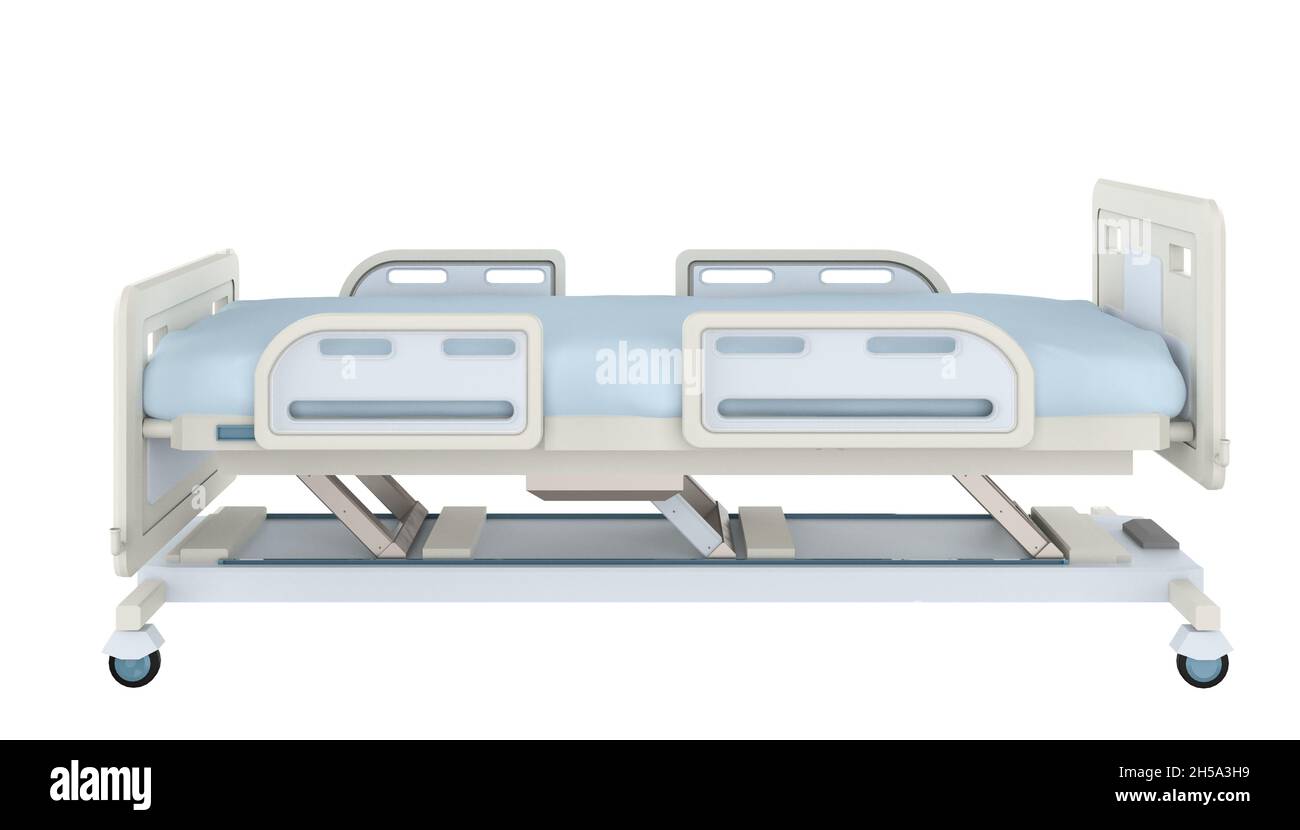 lit d'hôpital électrique en 3d isolé sur fond blanc Banque D'Images