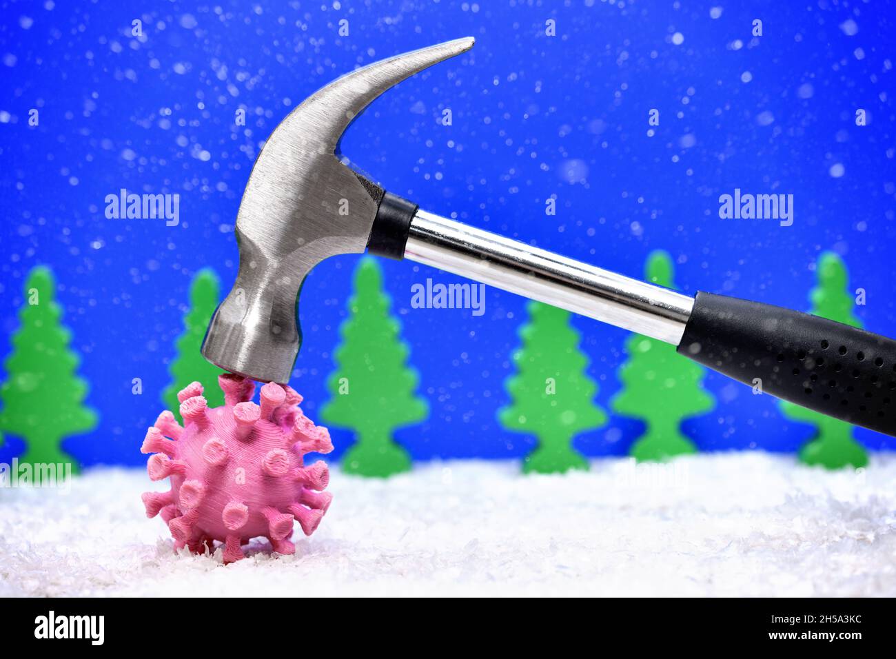 Hammer auf coronavirus, Symbolfoto harter Lockdown Banque D'Images