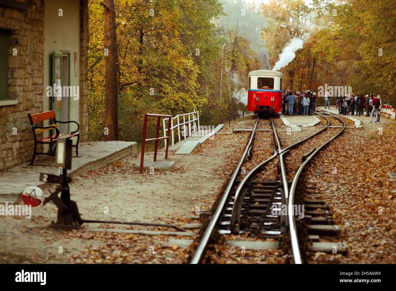 Chemin de fer des enfants de Budapest (Gyermekvasút) Banque D'Images