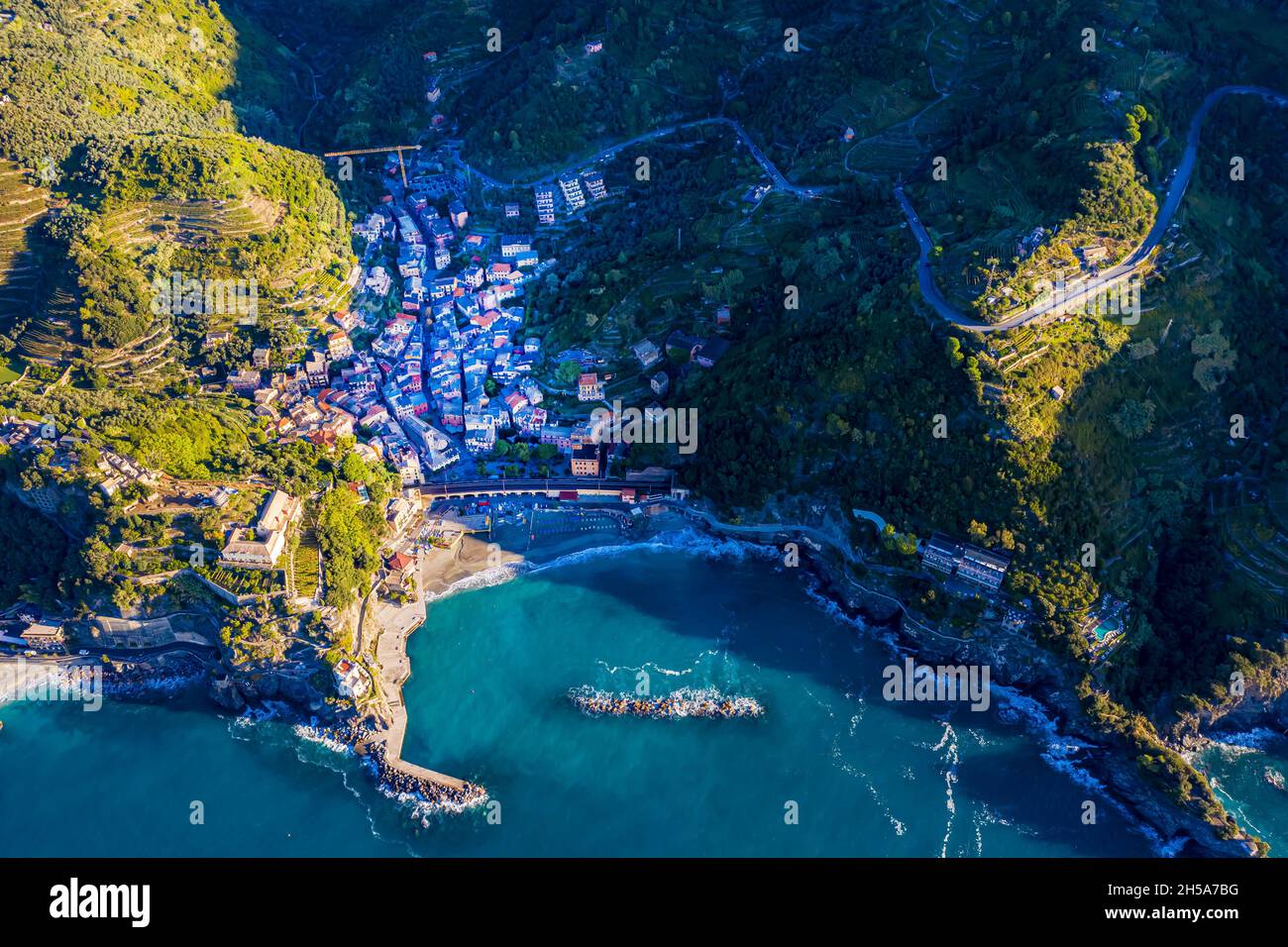 Monterosso en Italie aus der Luft | vue aérienne de Monterosso en Italie Banque D'Images