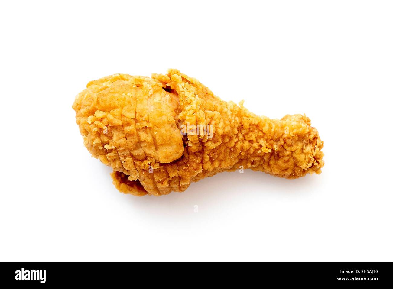 Pilons de poulet frits, cuisse de poulet isolée sur blanc, vue du dessus Banque D'Images