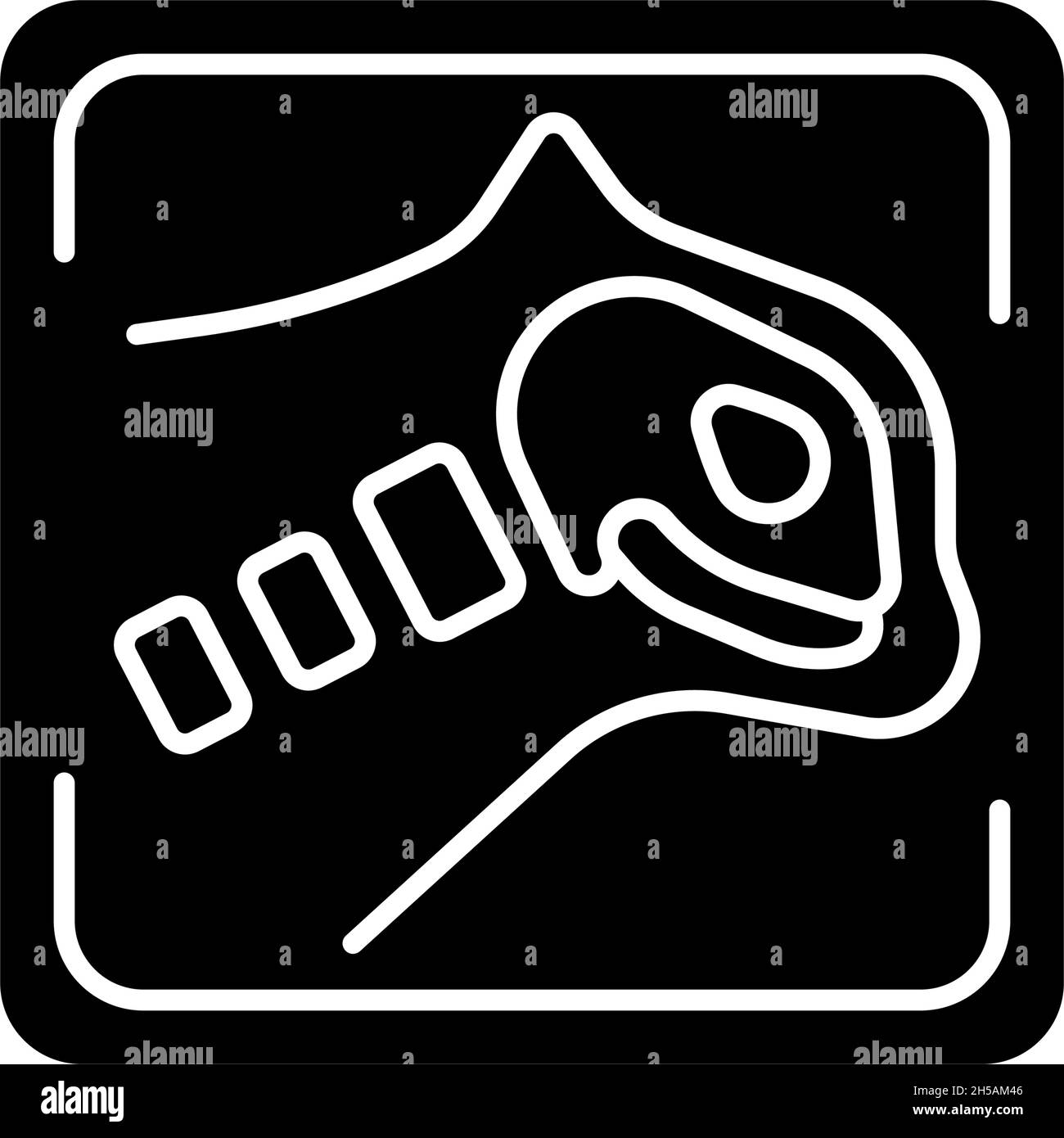 Icône de glyphe noir rayons X PET Illustration de Vecteur