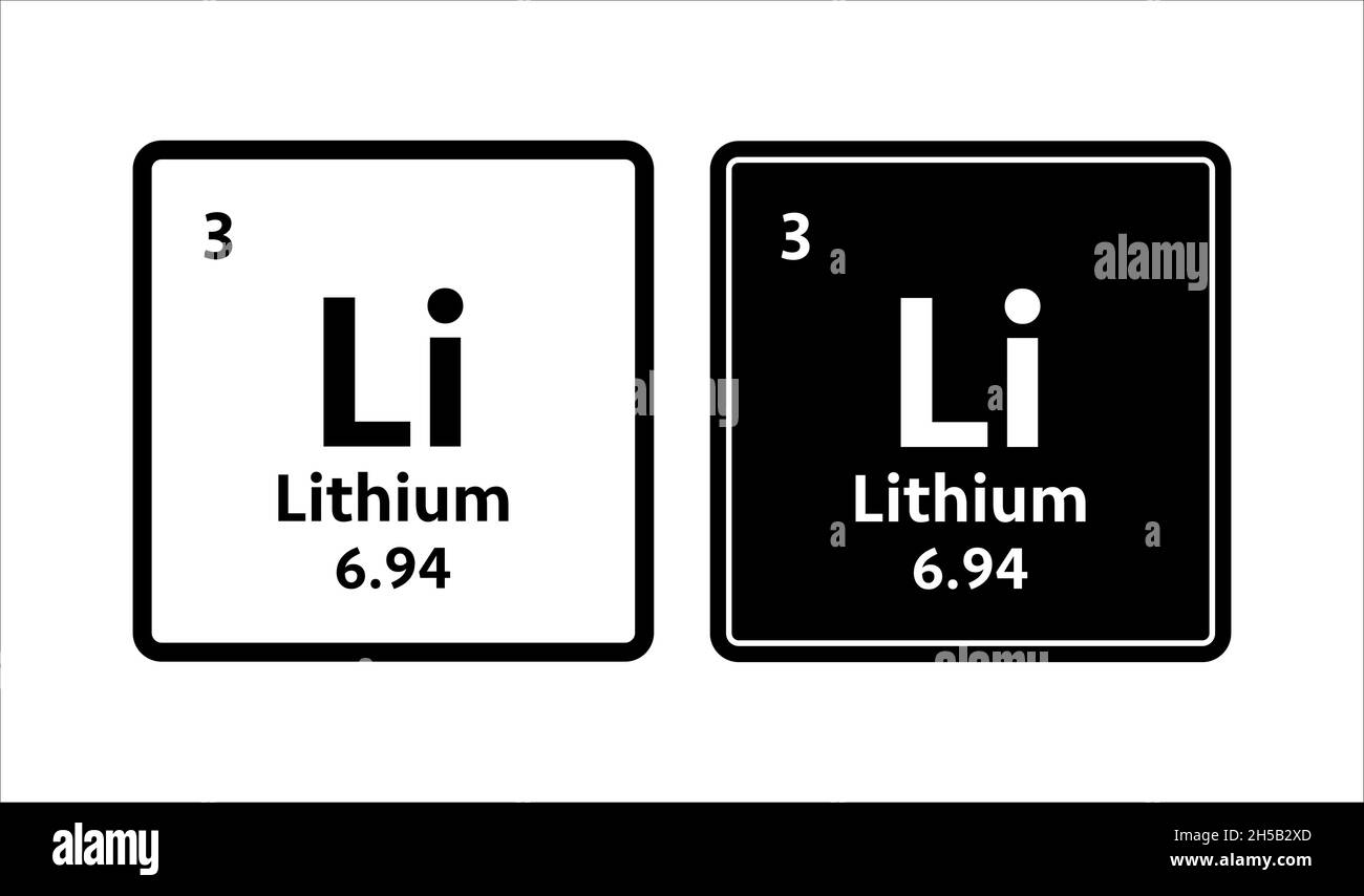 symbole lithium.Élément chimique du tableau périodique.Illustration du stock vectoriel. Illustration de Vecteur