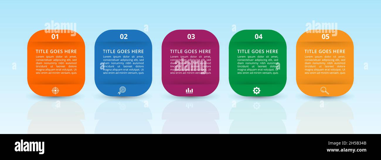 Infographies simples.Style de rectangle parallèle Illustration de Vecteur