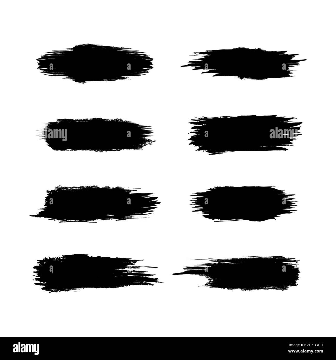 8 encre Noir pinceau contour abstrait Design Illustration de Vecteur