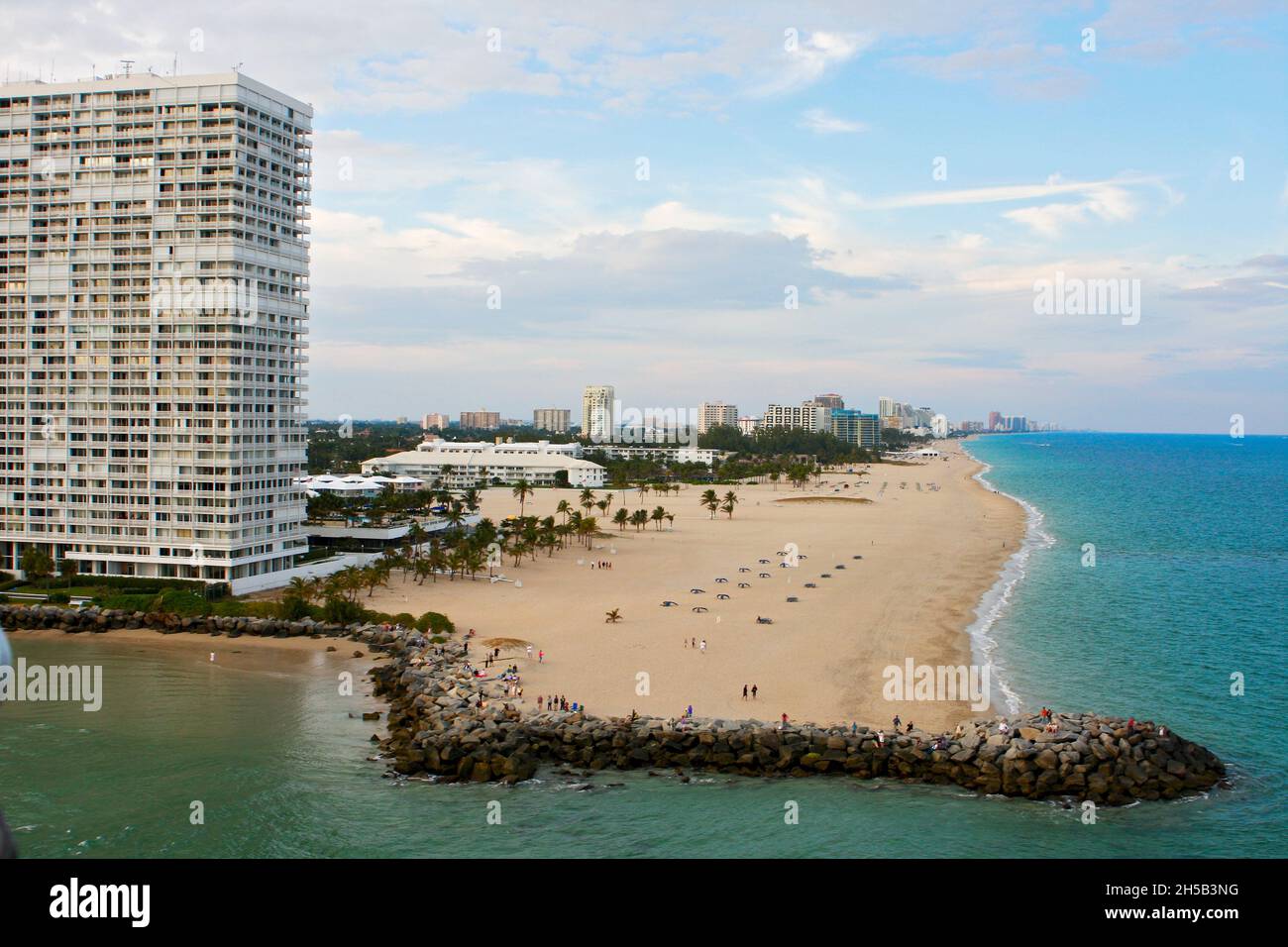 Vue aérienne de la plage à fort Lauderdale, Floride, États-Unis Banque D'Images Vue aérienne de la plage à fort Lauderdale, Floride, États-Unis Banque D'Images