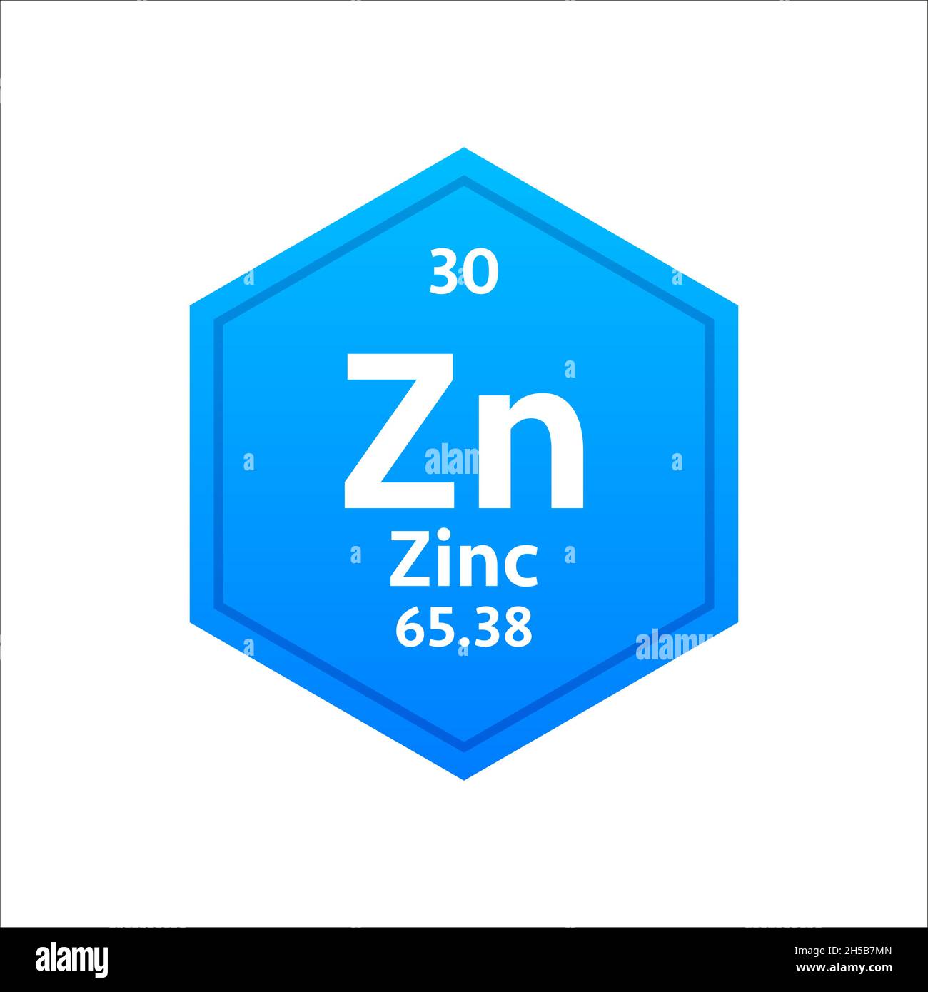 Symbole de zinc.Élément chimique du tableau périodique.Illustration du