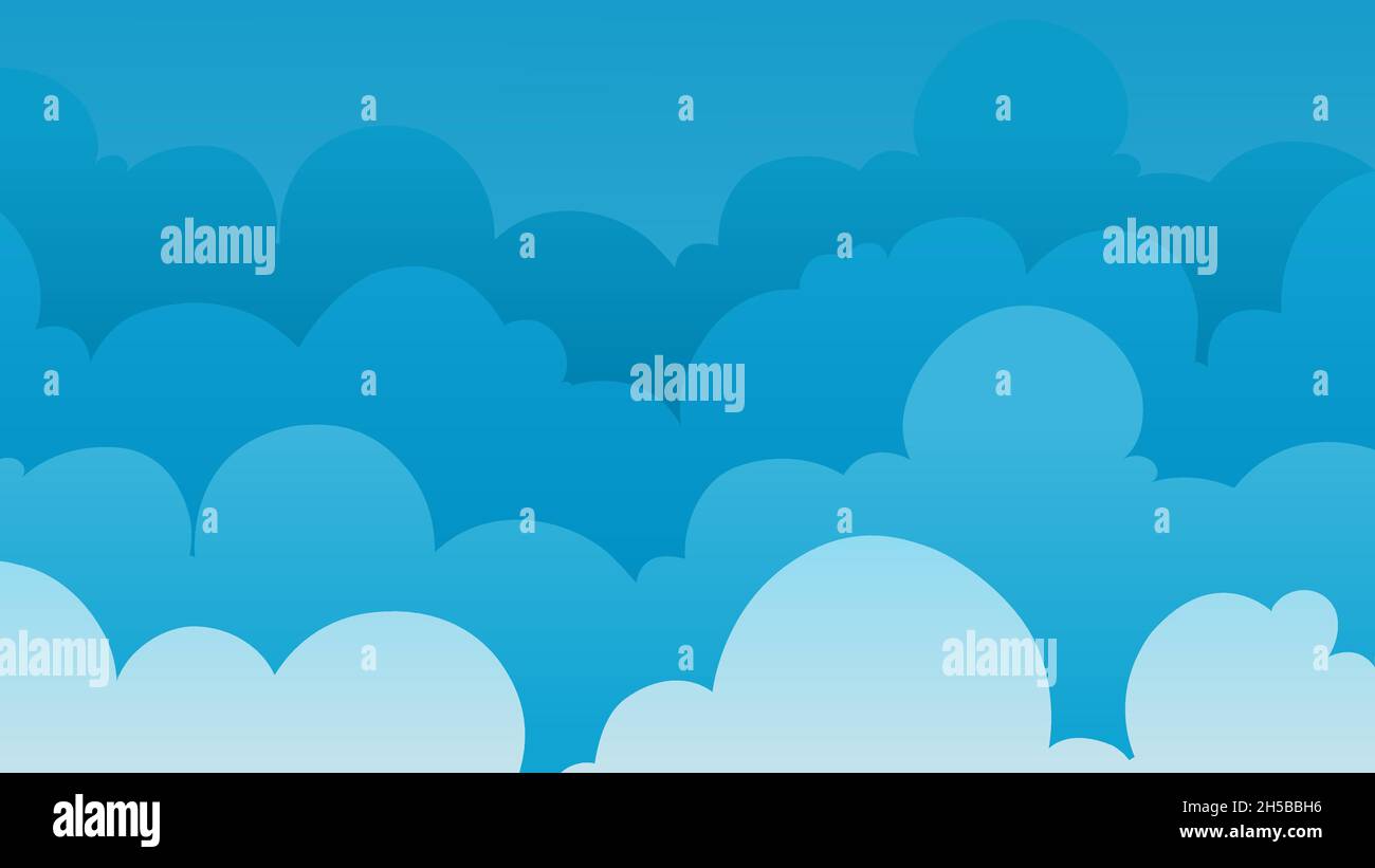 Ciel nuageux.Modèle de bannière nuages, illustration vectorielle de la saison estivale du printemps Illustration de Vecteur