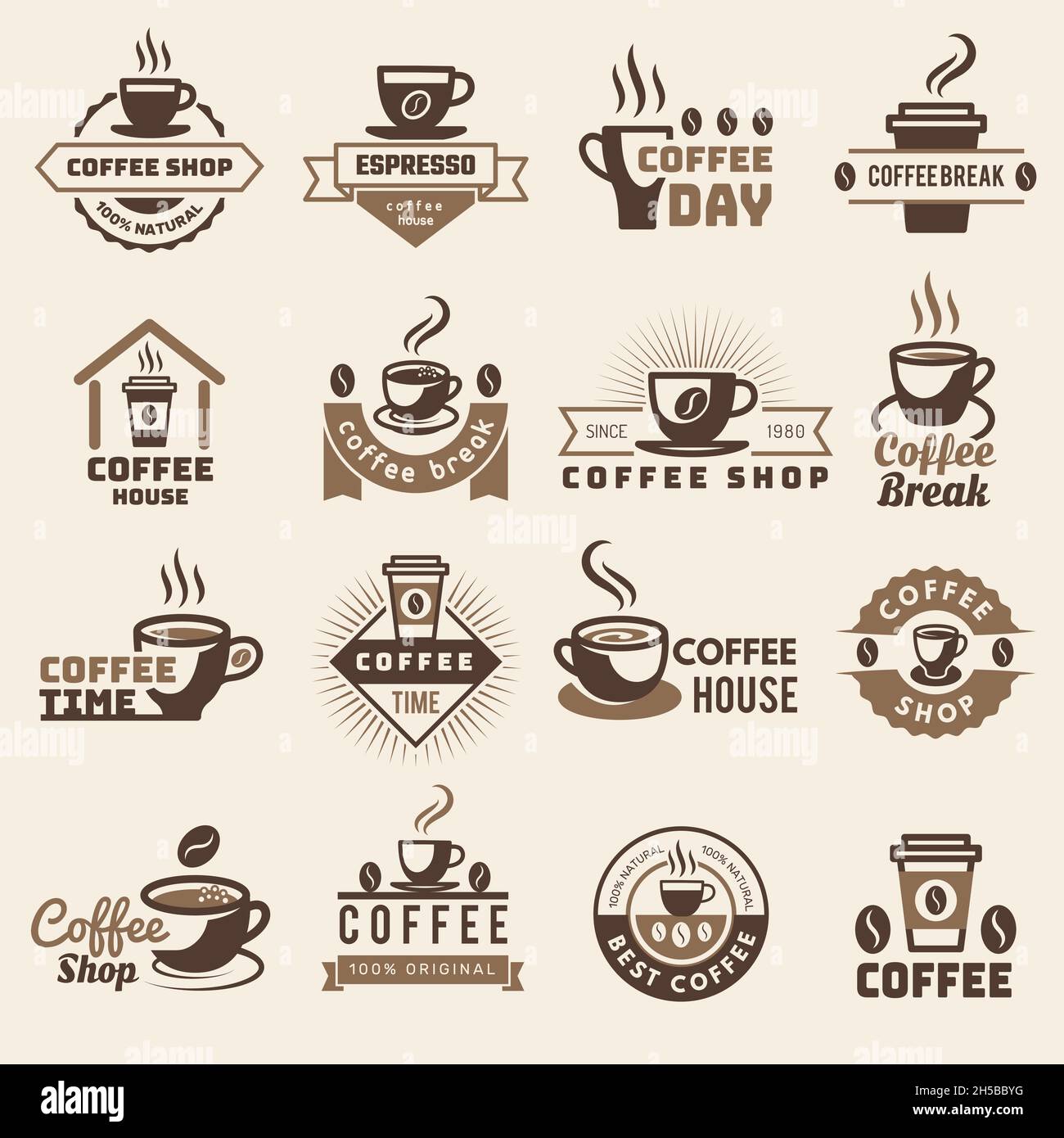 Coffee logo vector Banque de photographies et d'images à haute résolution -  Alamy