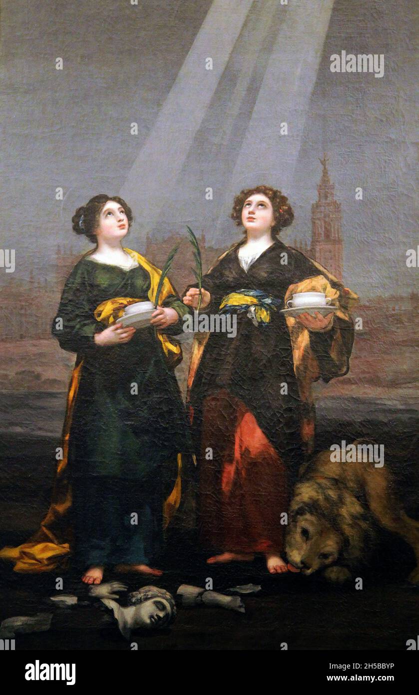 Le Santas Justa et Rufina 1817 par Francisco de Goya (1746-1828) peintre et graveur espagnol romantique Banque D'Images