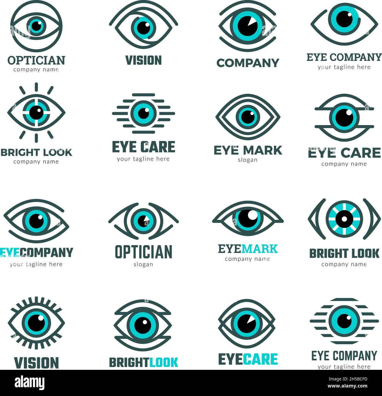 Symboles des yeux.Collection de logotypes médicaux pour clinique ophtalmologique Focus vision de l'œil humain Images vectorielles récentes Illustration de Vecteur