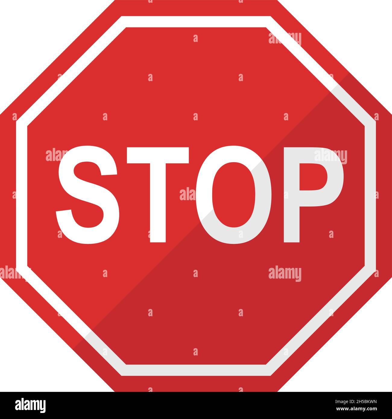 Une icône d'arrêt simple.Il peut être utilisé non seulement pour la circulation, mais aussi pour les scènes d'avertissement, de prudence et d'interdiction. Illustration de Vecteur