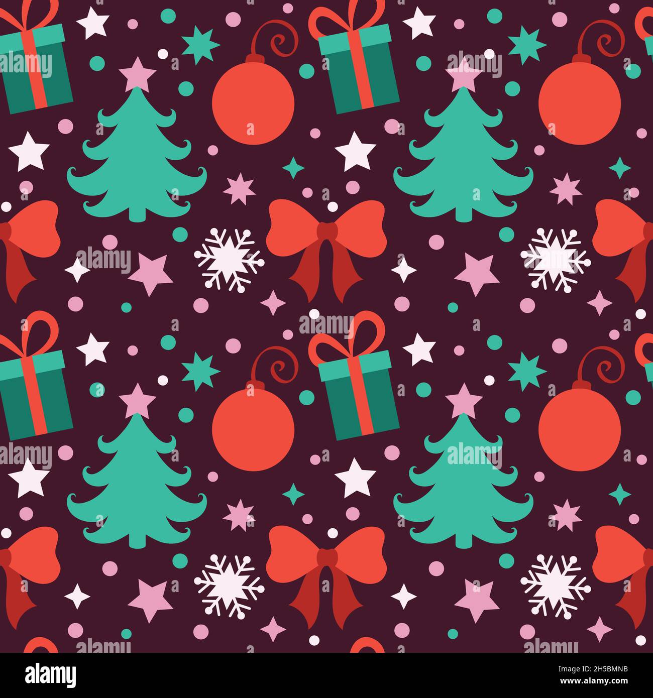 Détails de Noël dans un style moderne et plat. Illustration de Vecteur