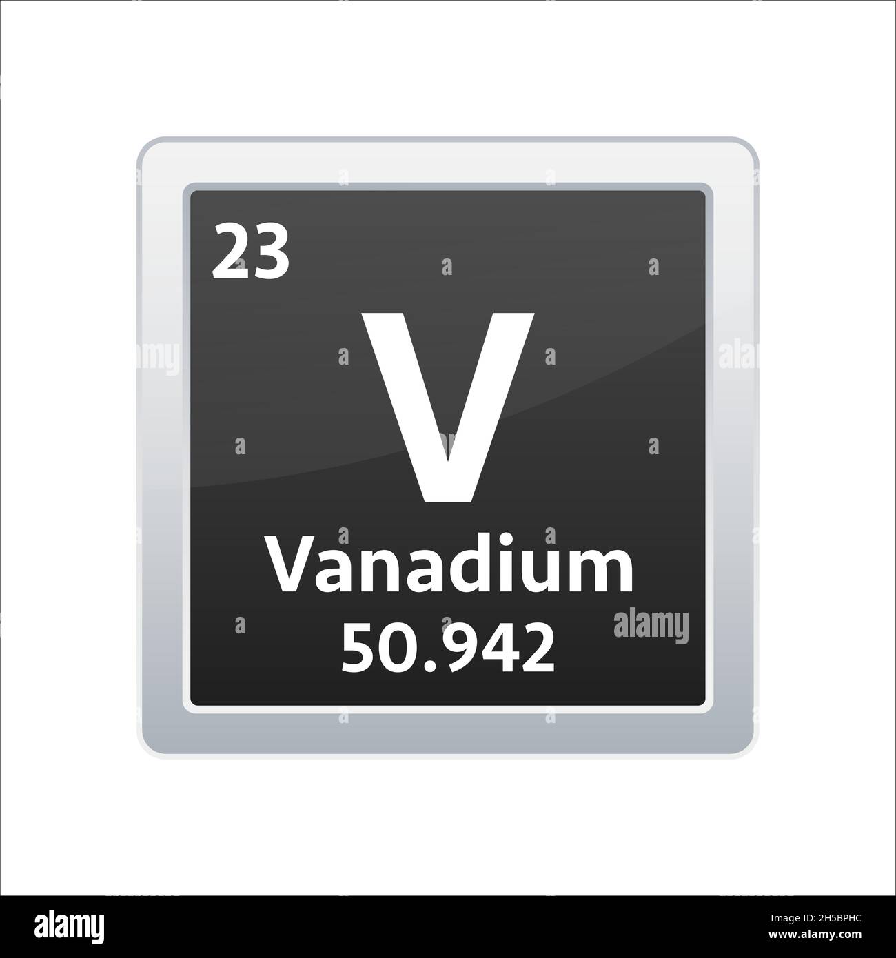 Symbole de vanadium.Élément chimique du tableau périodique.Illustration du stock vectoriel Illustration de Vecteur