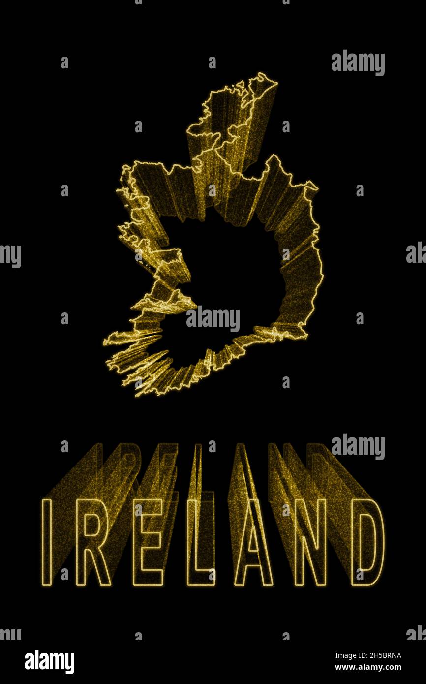 republic-of-ireland-map-contour-banque-de-photographies-et-d-images