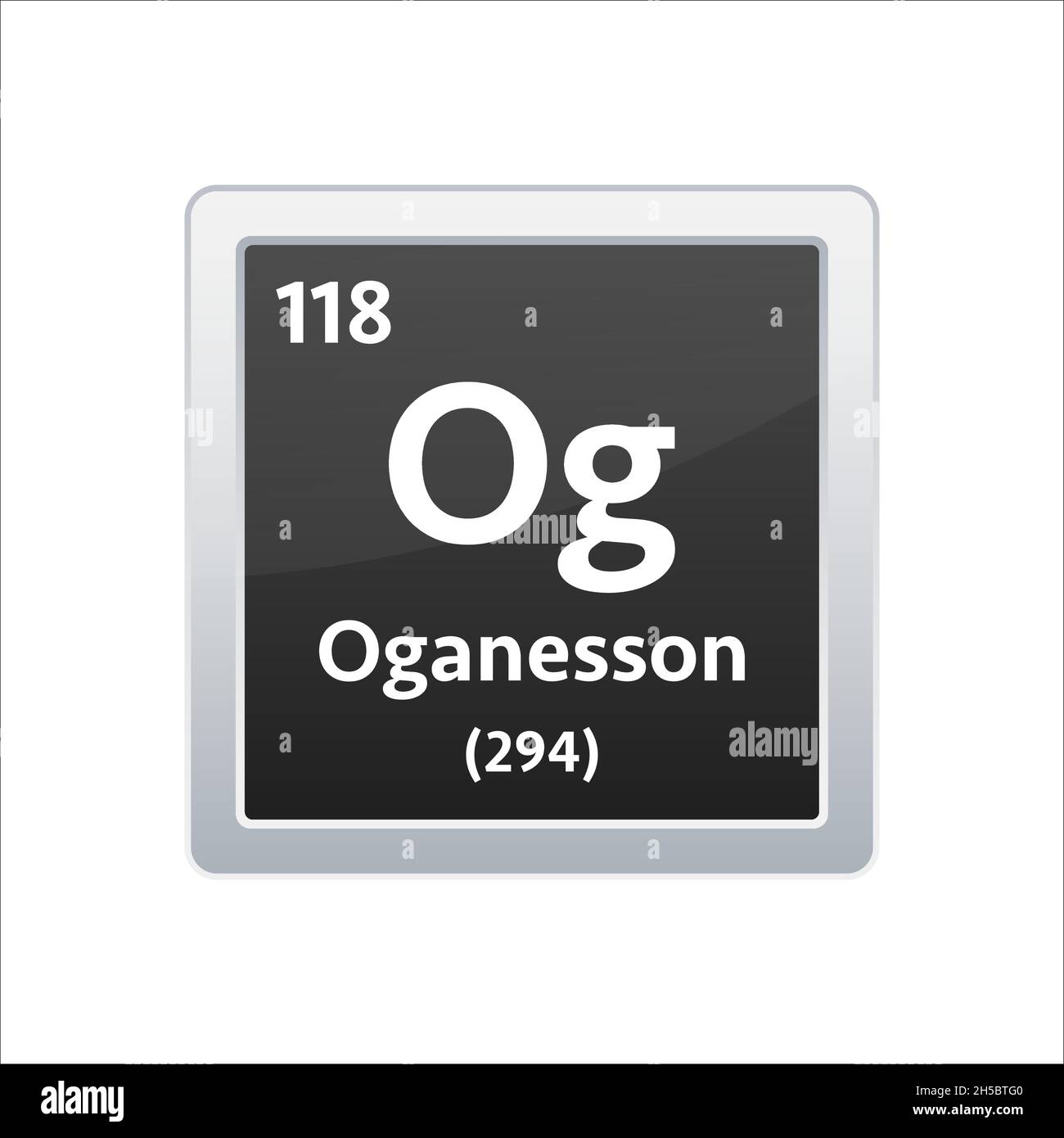 Symbole Oganesson.Élément chimique du tableau périodique.Illustration du stock vectoriel Illustration de Vecteur