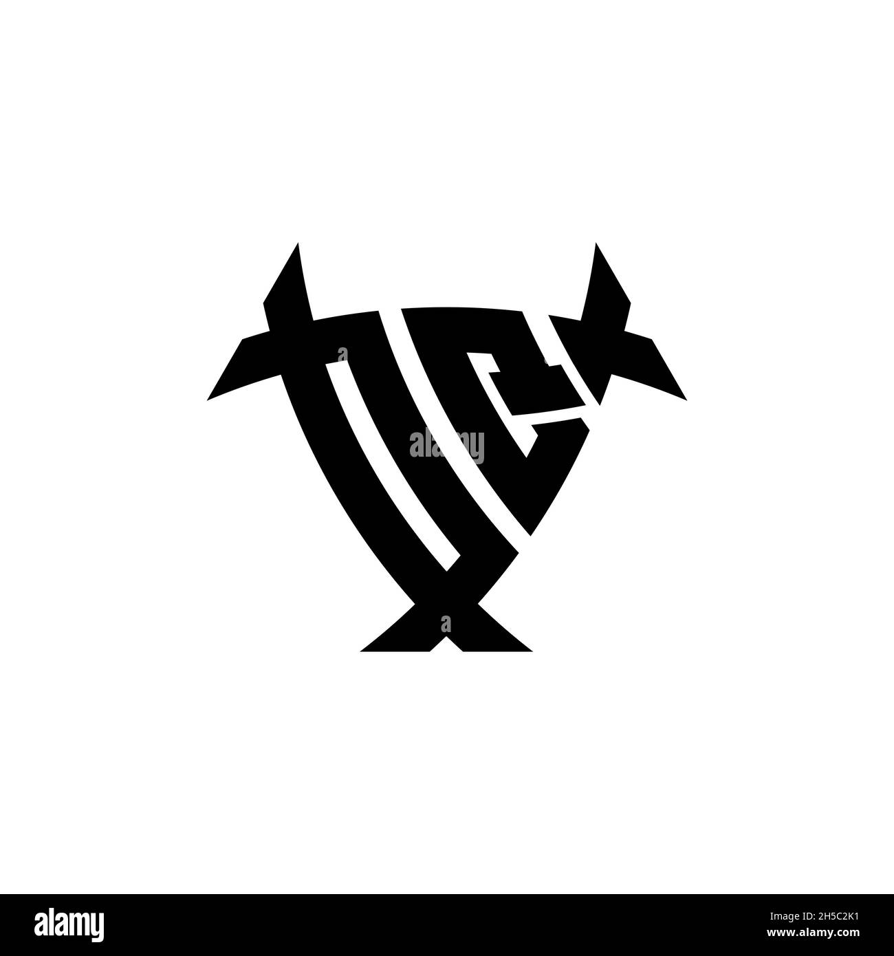 OQ Monogram logo lettre avec un triangle bouclier et forme de cercle style conception sur fond isolé.Logo triangle monogramme, logo bouclier monogramme, trian Illustration de Vecteur