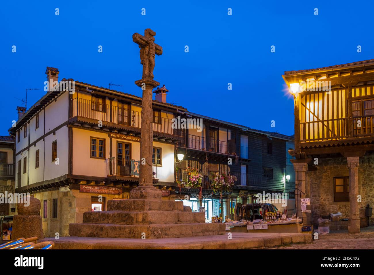 Plaza Mayor. La Alberca. Salamanque. Espagne Banque D'Images