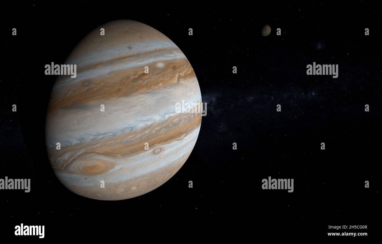 Planète Jupiter.Exploration spatiale.Éléments de cette image fournis par la NASA. Banque D'Images