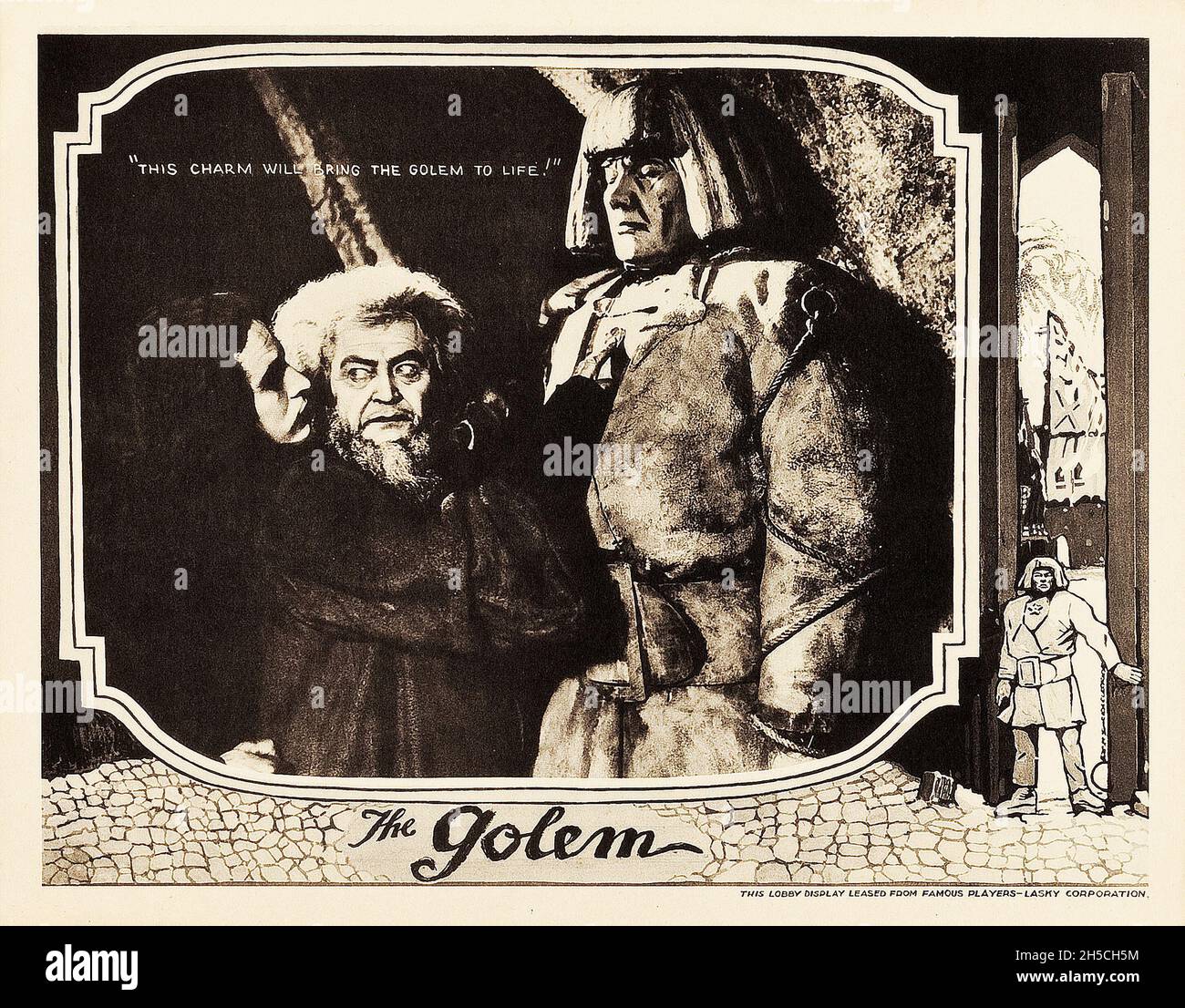 La carte de réception Golem (Paramount, 1920) Banque D'Images
