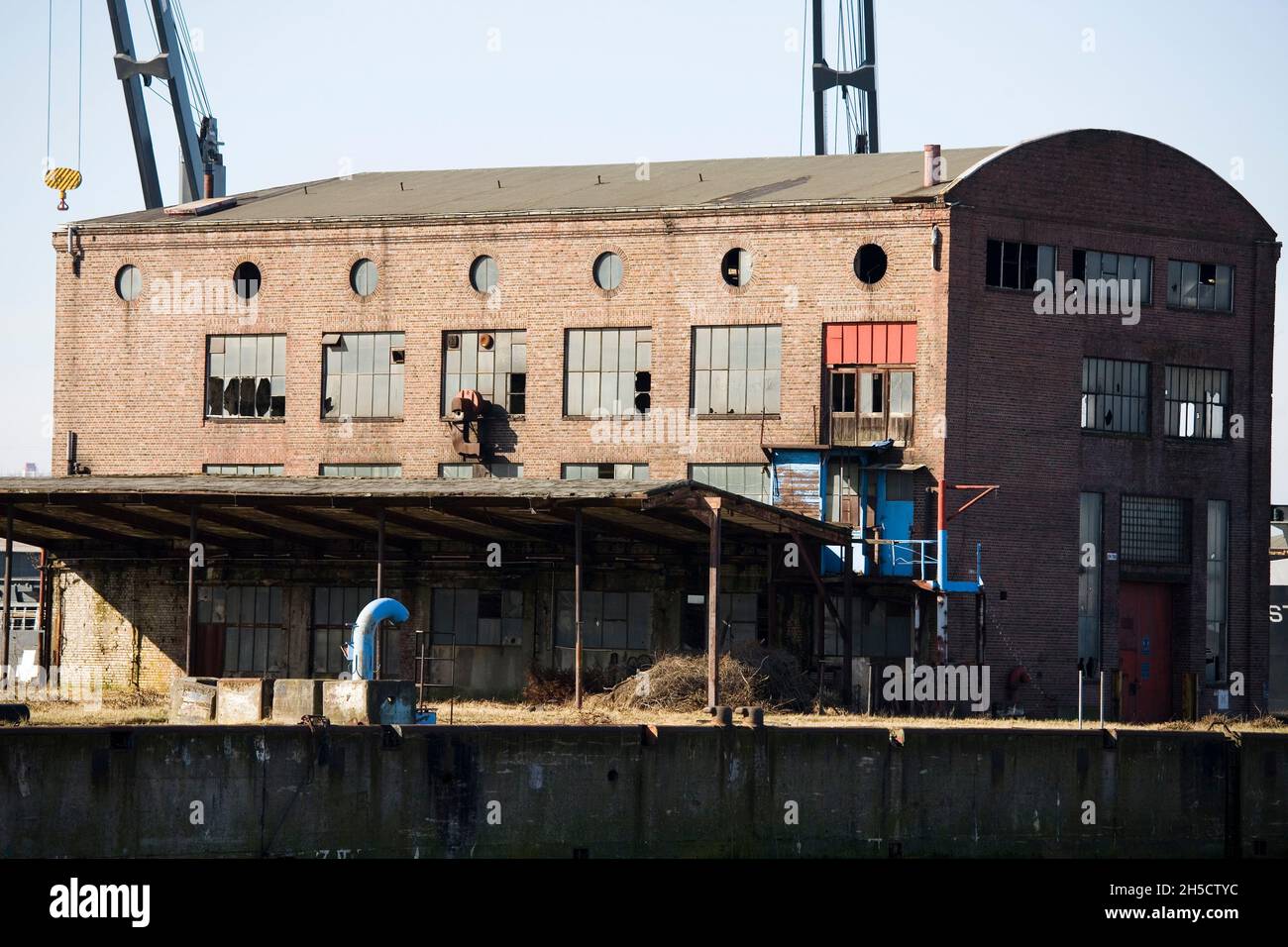 Hangar de stockage au port de Hambourg, Allemagne, Hambourg, port de Hambourg Banque D'Images