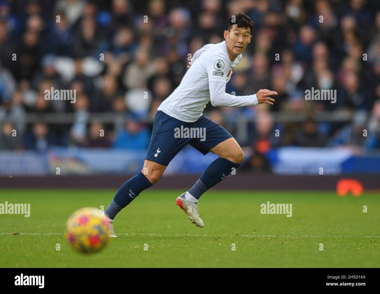 Tottenham Hotspur's son Heung-min pendant le match de la Premier League à Goodison Park.Image Mark pain / Alamy Banque D'Images