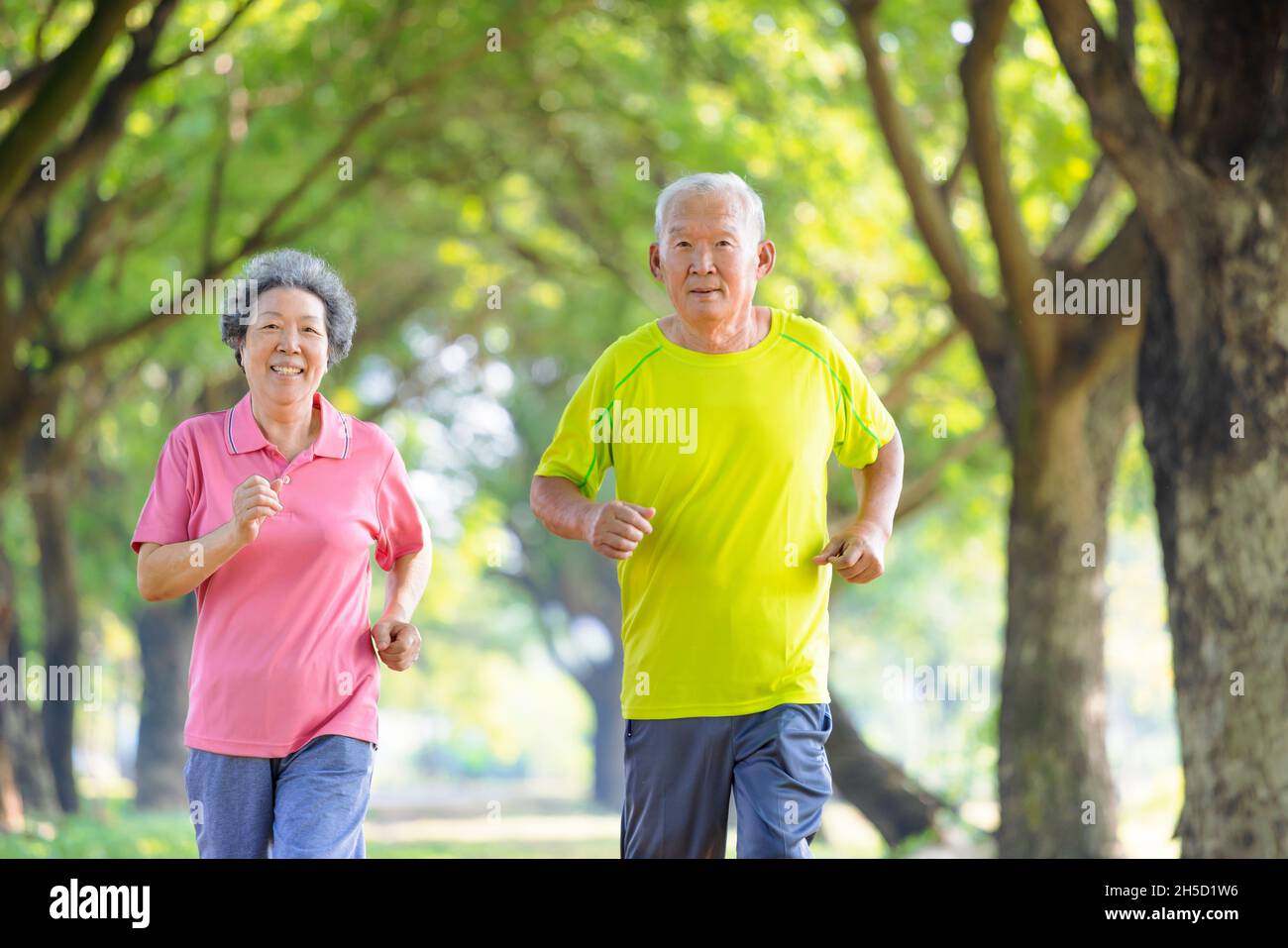 Bon couple senior dans le parc Banque D'Images