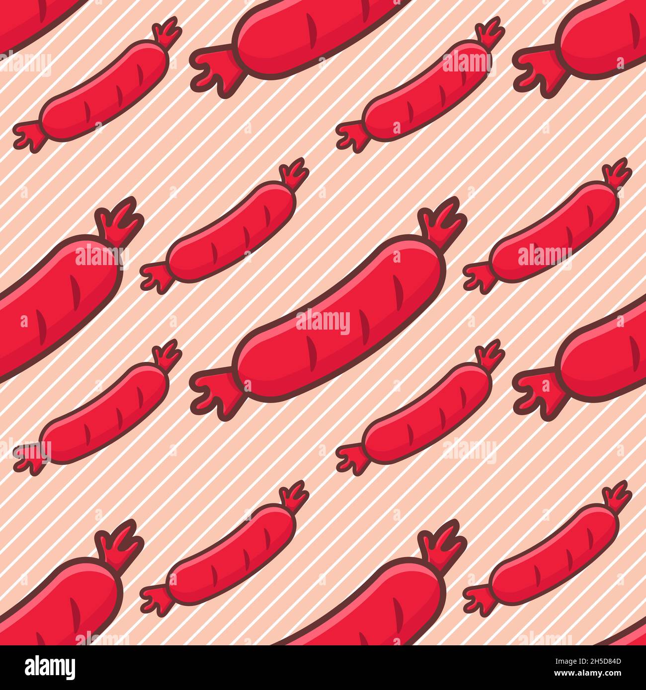 illustration vectorielle à motif saucisse sans couture Illustration de Vecteur