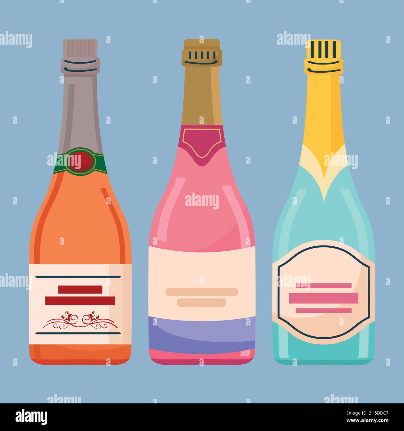 trois bouteilles de champagne Illustration de Vecteur