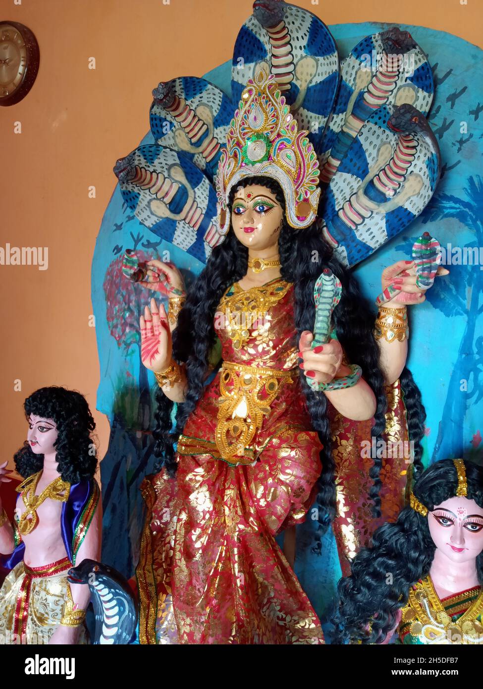 Sculpture de la déesse Durga, également connue sous le nom de Shakti ou Devi, la mère protectrice de l'univers Banque D'Images