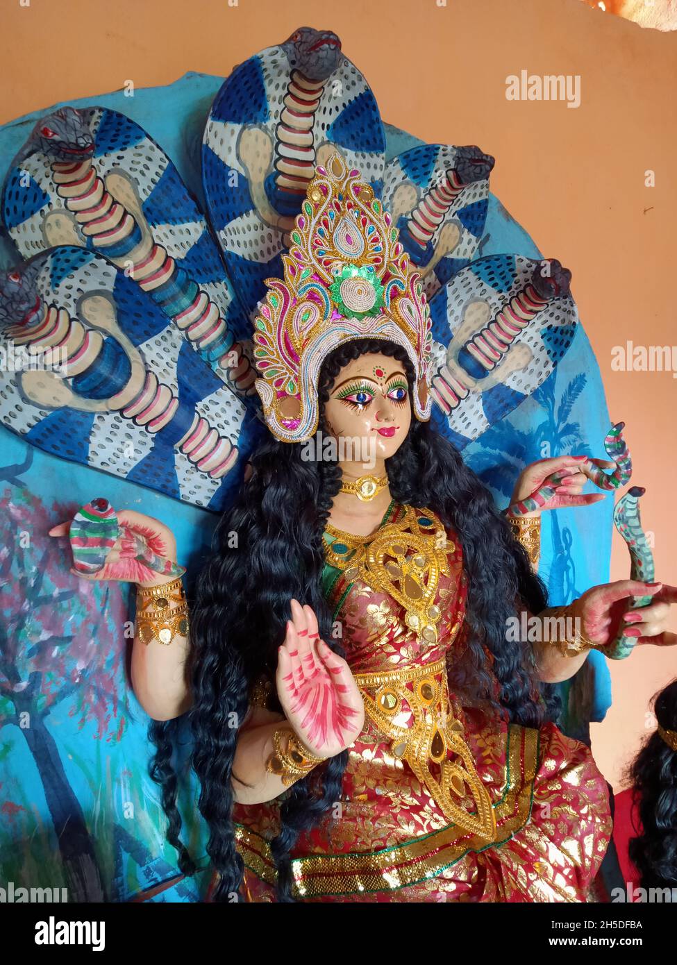 Sculpture de la déesse Durga, également connue sous le nom de Shakti ou Devi, la mère protectrice de l'univers Banque D'Images