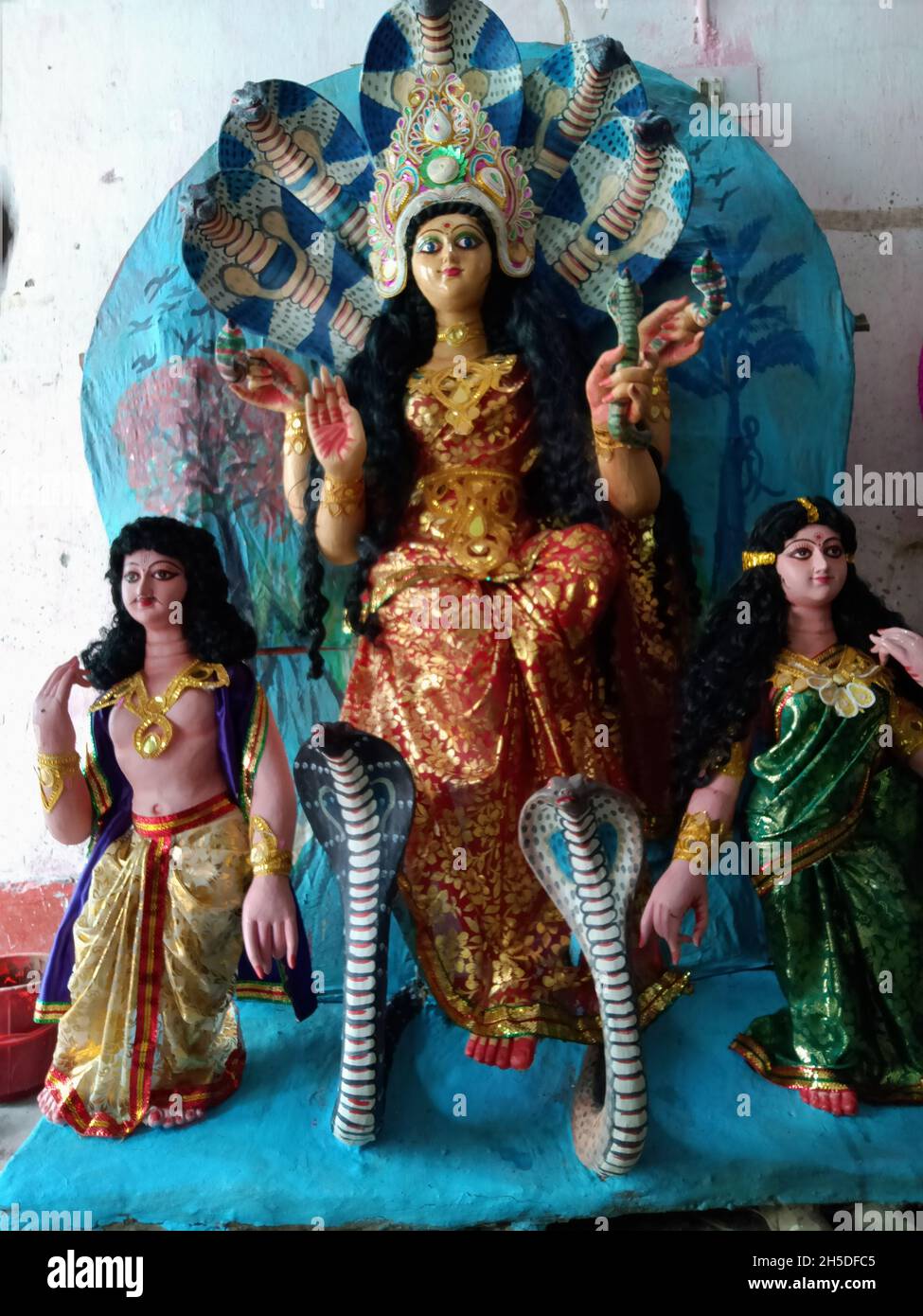 Sculpture de la déesse Durga, également connue sous le nom de Shakti ou Devi, la mère protectrice de l'univers Banque D'Images