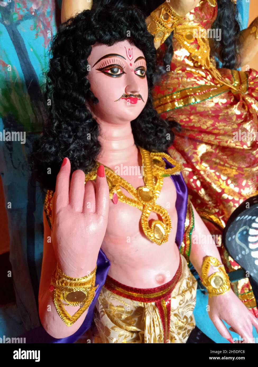 Sculpture de la déesse Durga, également connue sous le nom de Shakti ou Devi, la mère protectrice de l'univers Banque D'Images