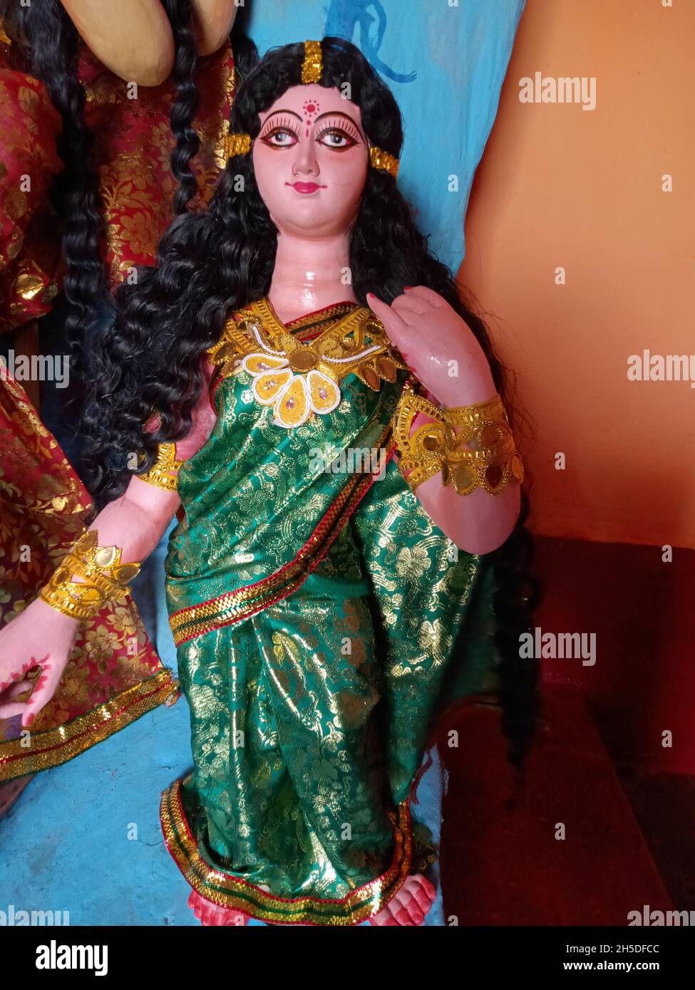 Sculpture de la déesse Durga, également connue sous le nom de Shakti ou Devi, la mère protectrice de l'univers Banque D'Images