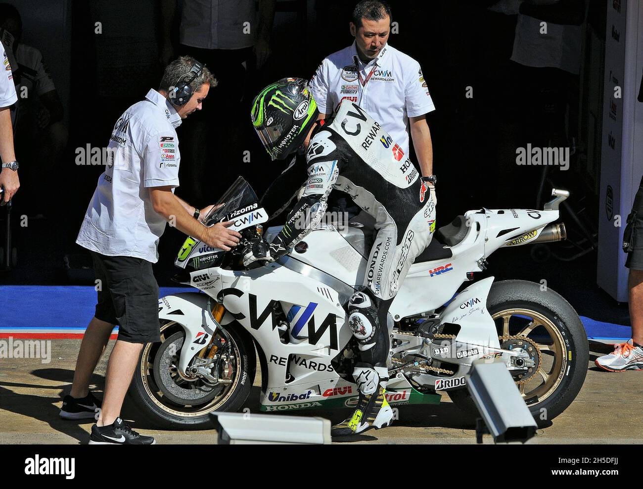 CAL Crutchlow-Honda MotoGP 2015 sur le circuit Barcelone Catalunya, Montmeló, Espagne Banque D'Images