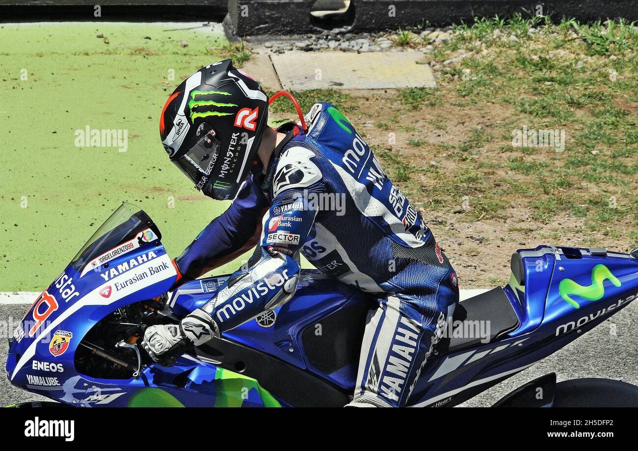 Jorge Lorenzo-Yamaha MotoGP 2015 sur le circuit Barcelone Catalunya, Montmeló, Espagne Banque D'Images