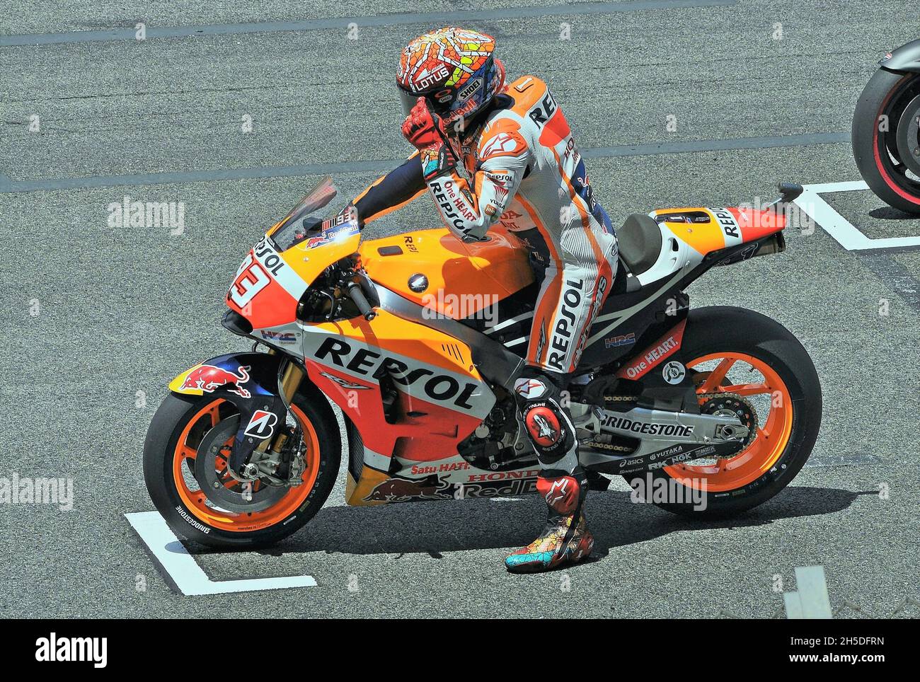 Marc Márquez-Honda MotoGP 2015 sur le circuit Barcelone Catalunya, Montmeló, Espagne Banque D'Images