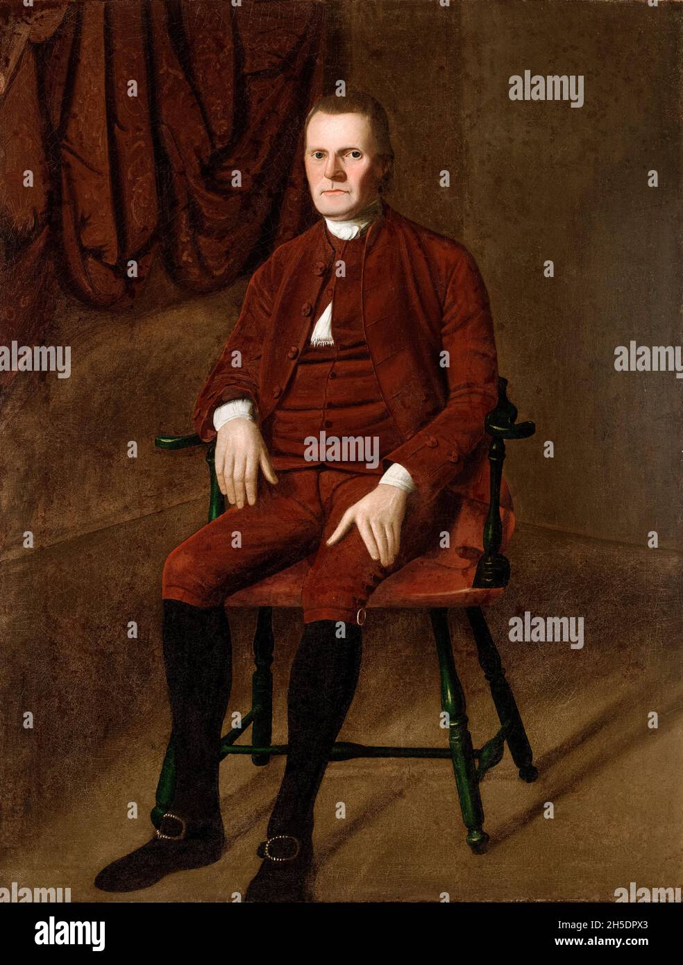 Roger Sherman (1721-1793), homme d'État américain, avocat et père fondateur des États-Unis, portrait peint par Ralph Earl, vers 1775 Banque D'Images