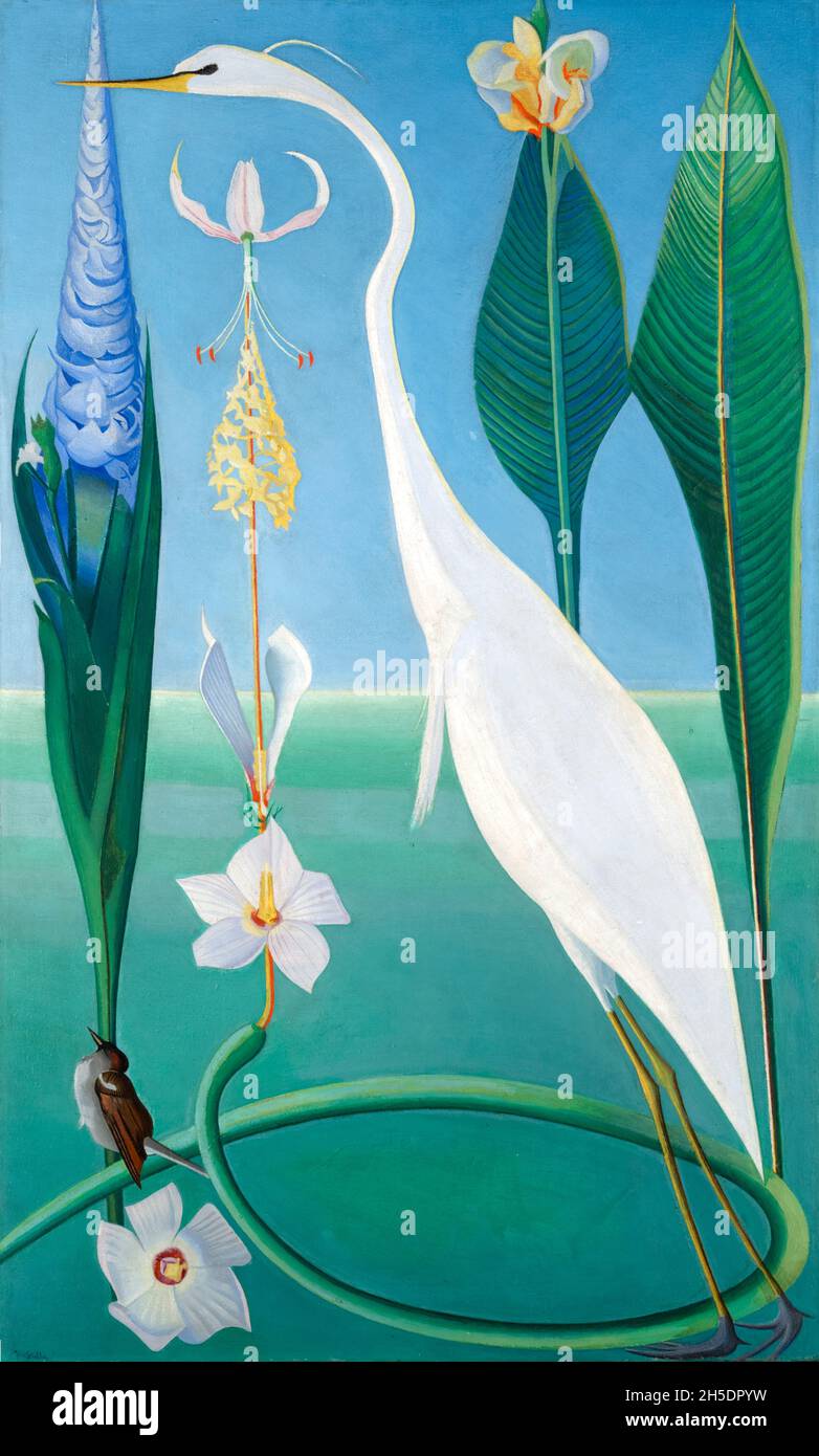 Joseph Stella, le Héron blanc, peinture, 1918-1920 Banque D'Images