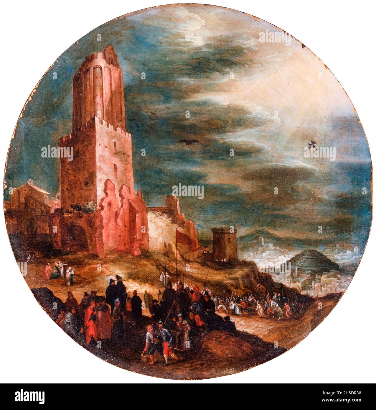 Route vers Golgotha, peinture attribuée à Jan Brueghel l'ancien, vers 1600 Banque D'Images