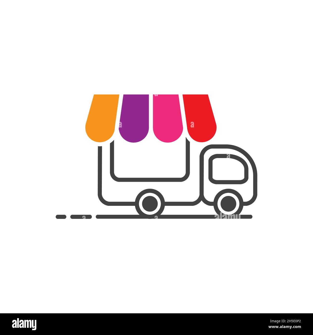 design vectoriel. logo créé à partir de la combinaison du logo de la voiture de camion et du magasin. Illustration de Vecteur