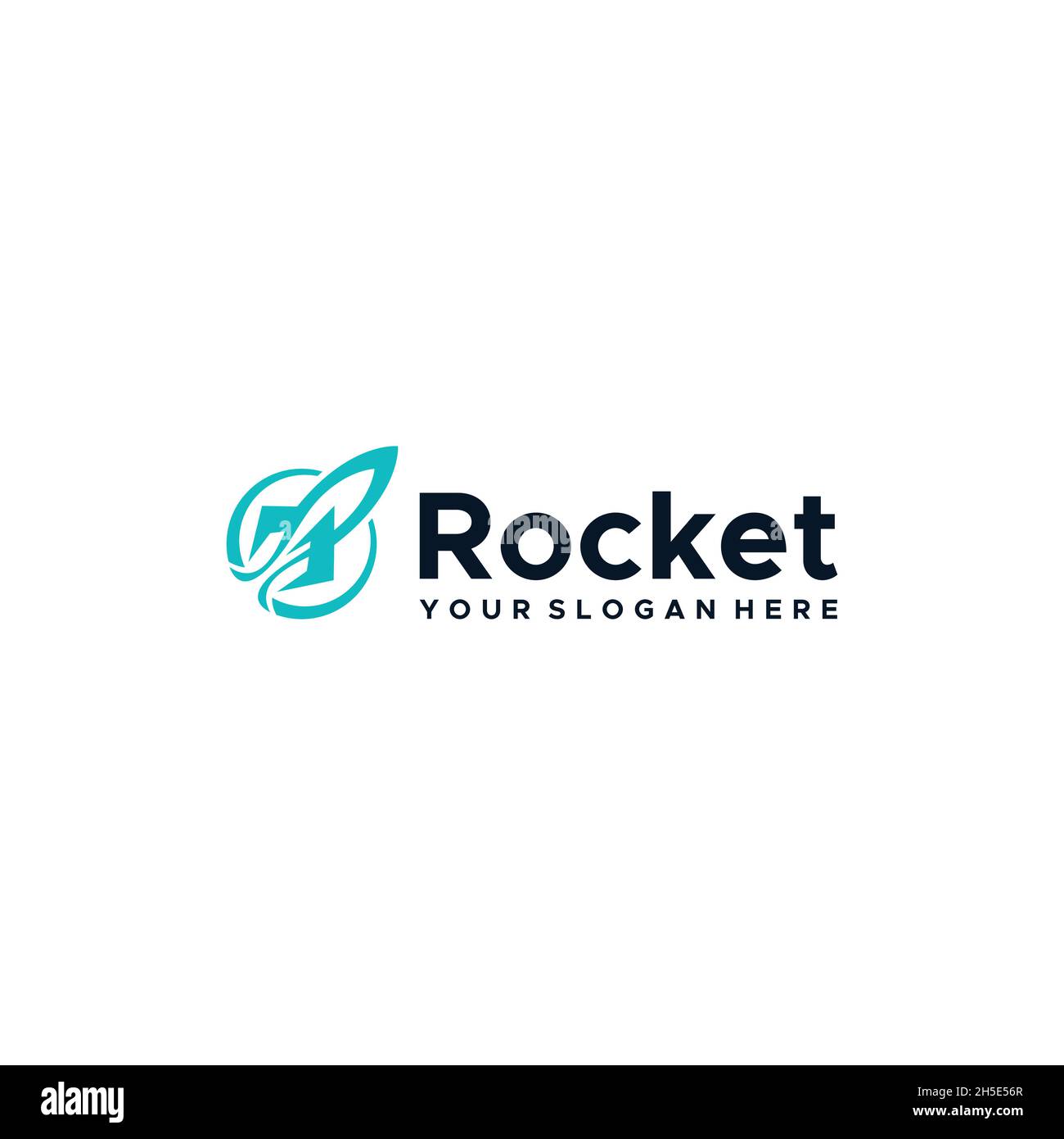 Design minimaliste du logo Rocket OVAL Lane Wings Illustration de Vecteur
