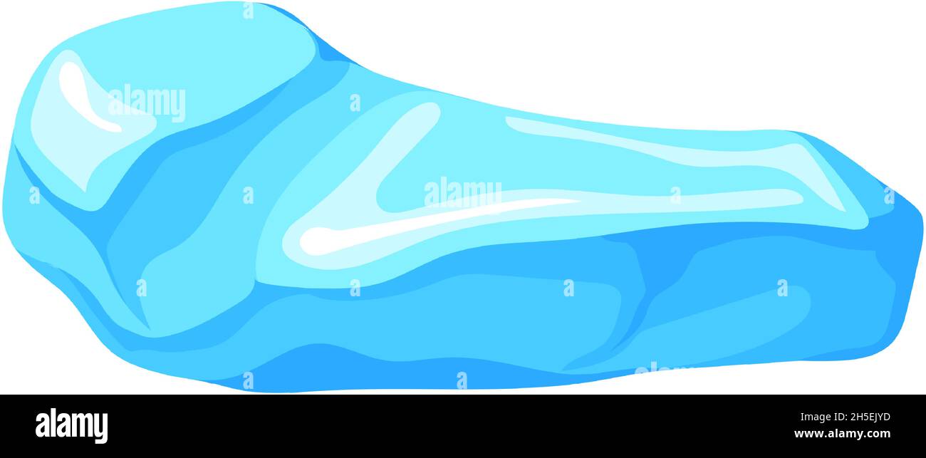 Glace cassée.Cristal glacé, pièces froides, dessin animé vectoriel plat isolé sur fond blanc Illustration de Vecteur