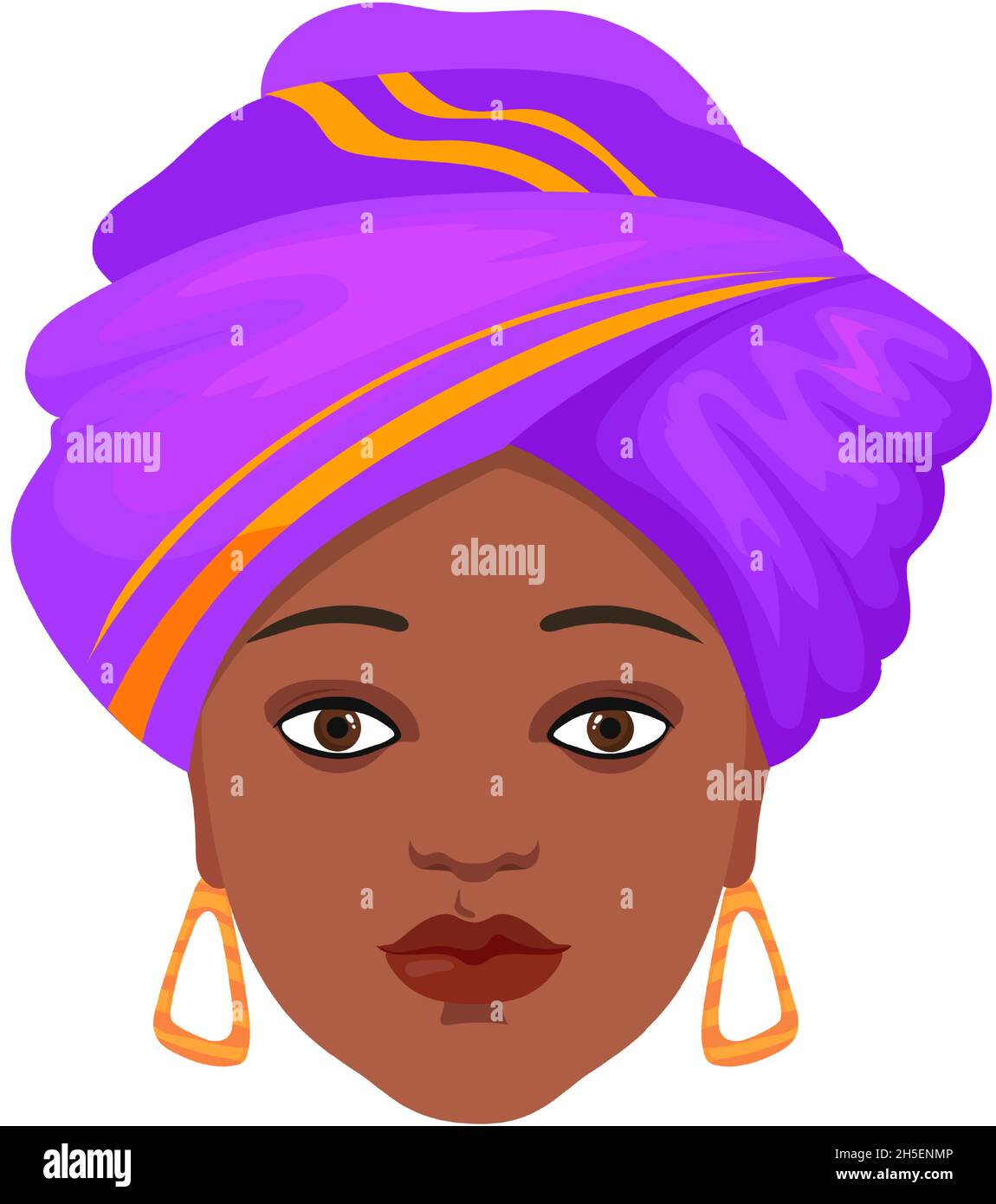 Femme africaine turban.Tête de fille américaine, visage afro dans la mode  traditionnelle headdress, personnage de dessin animé vecteur isolé sur fond  blanc Image Vectorielle Stock - Alamy