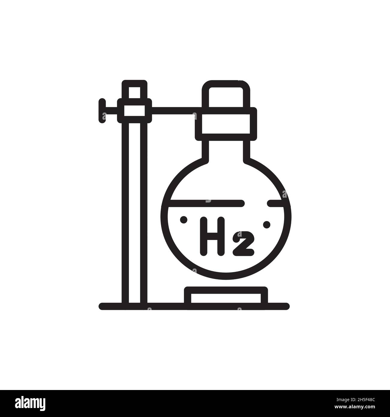 Icône de la ligne de couleur H2 de l'industrie chimique.Énergie hydrogène.Elément vectoriel isolé.Pictogramme de contour pour la page Web, l'application mobile, la promotion Illustration de Vecteur