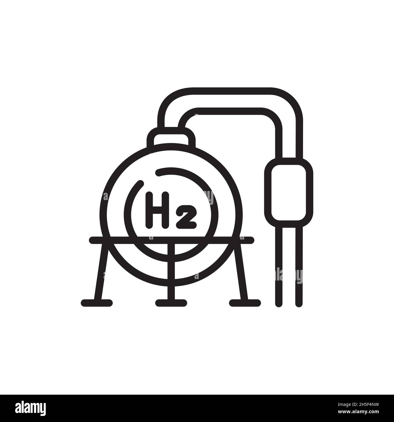 Icône de la ligne de couleur Storage H2.Énergie hydrogène.Elément vectoriel isolé. Illustration de Vecteur