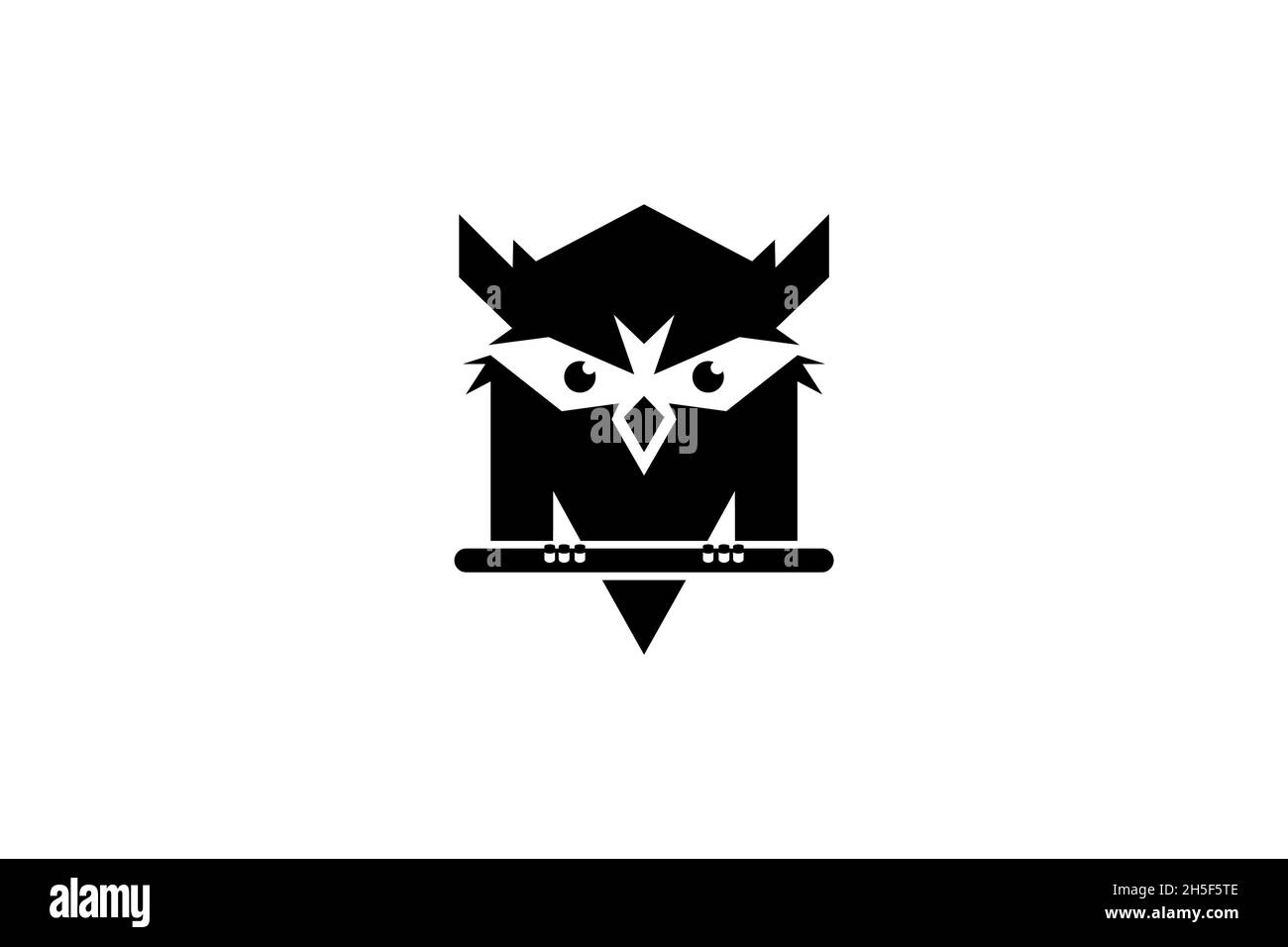 Motif lettre M hibou.Logo Owl avec concept lettre M.Logo unique et créatif.Conception plate facile à appliquer sur n'importe quel support. Illustration de Vecteur